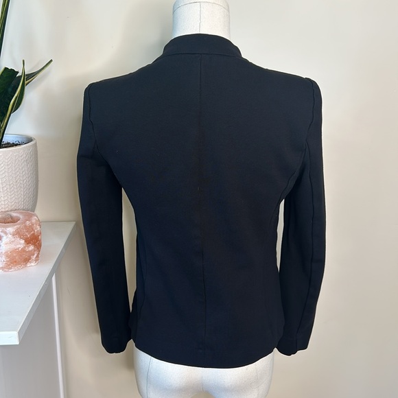Rachel Roy Black Blazer Fitted Jersey Knit on button Soft Cotton Small - Picture 6 of 9